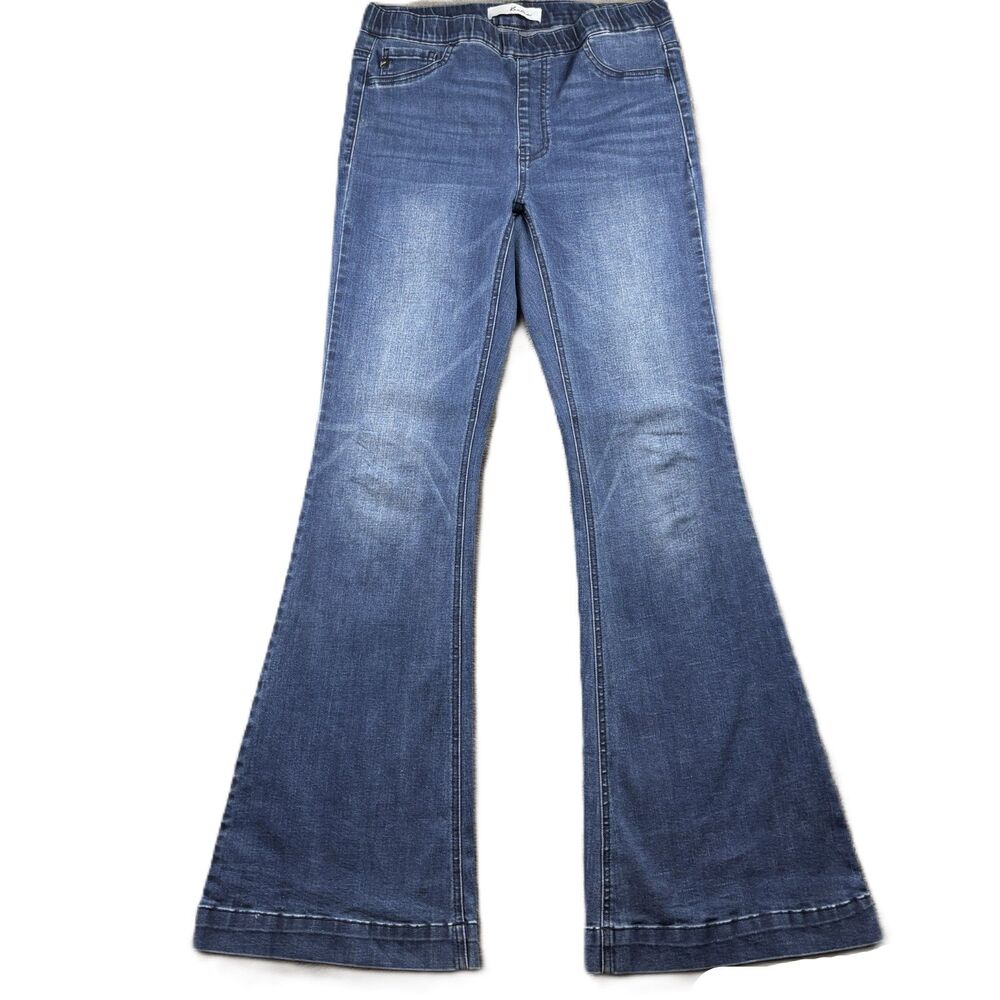 KanCan Women Jeans Pull On Elastic Waist Flare Leg Non Distressed Size 9/28 P131